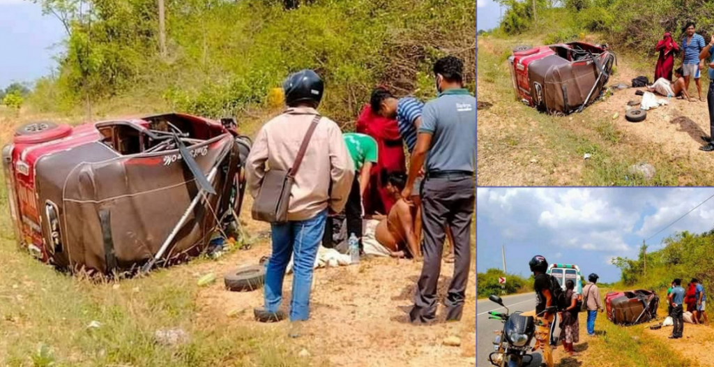 ஆட்டோவொன்று வீதியை விட்டு விலகி விபத்துக்குள்ளானதில் கணவரும், மனைவியும் படுகாயம்!