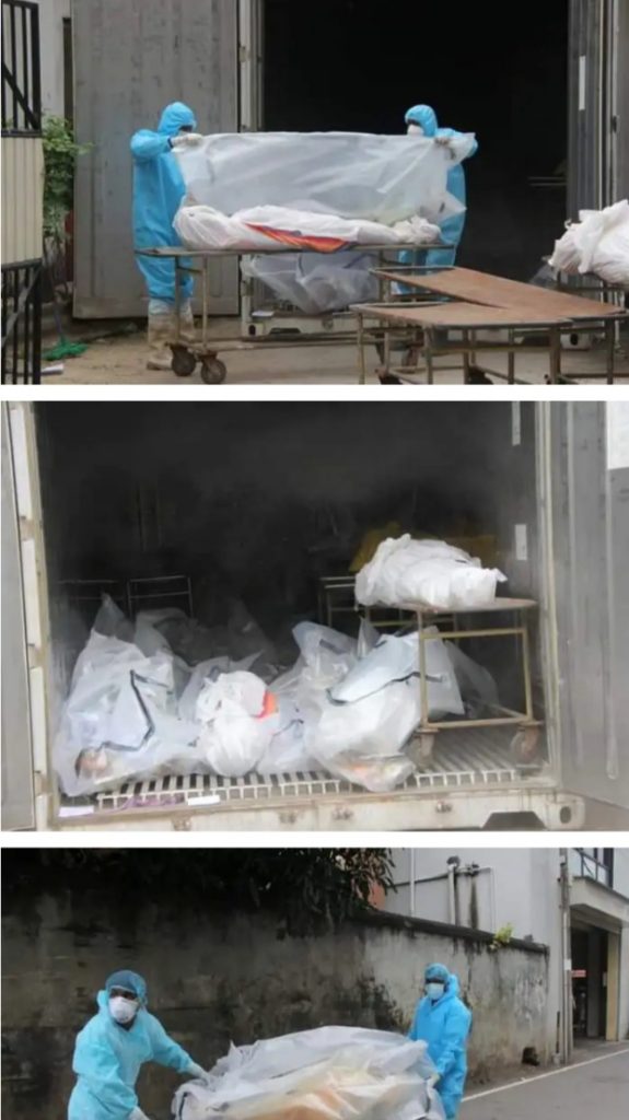 மருத்துவமனைகளில் தேங்கிக் கிடக்கும் கோவிட் உடல்கள்; வெளியான புகைப்படங்களால் பரபரப்பு