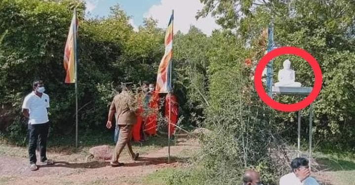 அம்பாறையில் வைக்கப்பட்ட புத்தர் சிலை ஒரே இரவில் அகற்றப்பட்டது!