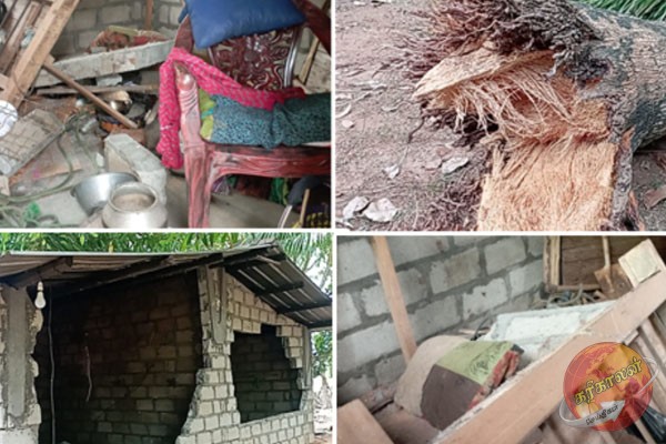 மட்டக்களப்பில் யானைகளின் அட்டகாசம்; மயிரிழையில் தப்பிய மக்கள்