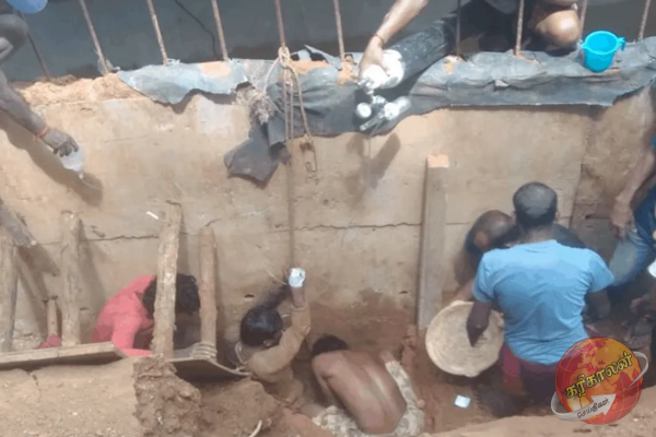 மண்மேடு சரிந்து வீழ்ந்ததில் மண்ணில் புதையுண்ட நபர் ; ஒரு மணிநேர போராட்டத்தின் பின் நடந்த சம்பவம்