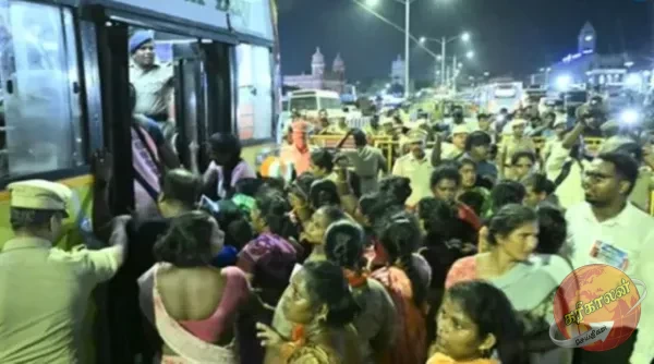 13 நாட்களாக தொடர்ந்து போராட்டத்தில் ஈடுபட்டு வந்த 800 க்கும் மேற்பட்ட தூய்மை பணியாளர்கள், நீதிமன்ற உத்தரவை மீறியதாகக் கூறி பொலிஸாரால் கைது